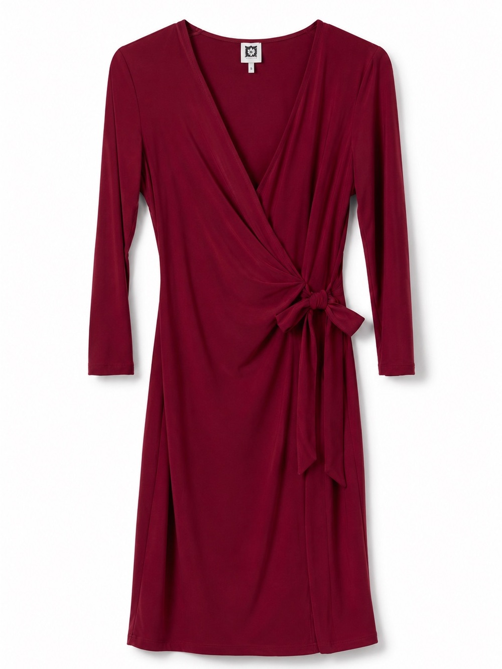 Anne Klein Red Faux Wrap Dress NWT Size 4 Long Sleeve Cocktail
